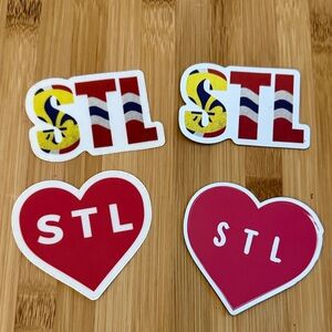 STL Heart and Flag Stickers and Magnets